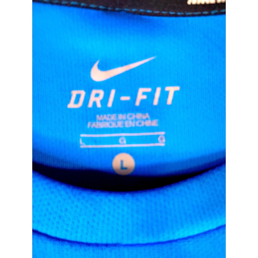 Nike Running Dri-FIT Shirt Mens Large Blue Short Sleeve Performance Tee L - Picture 7 of 8